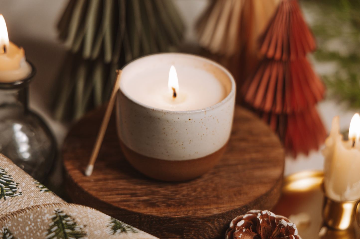 Winter Berries Ceramic Candle