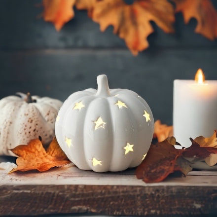 Starry Pumpkin Tea Light Holder