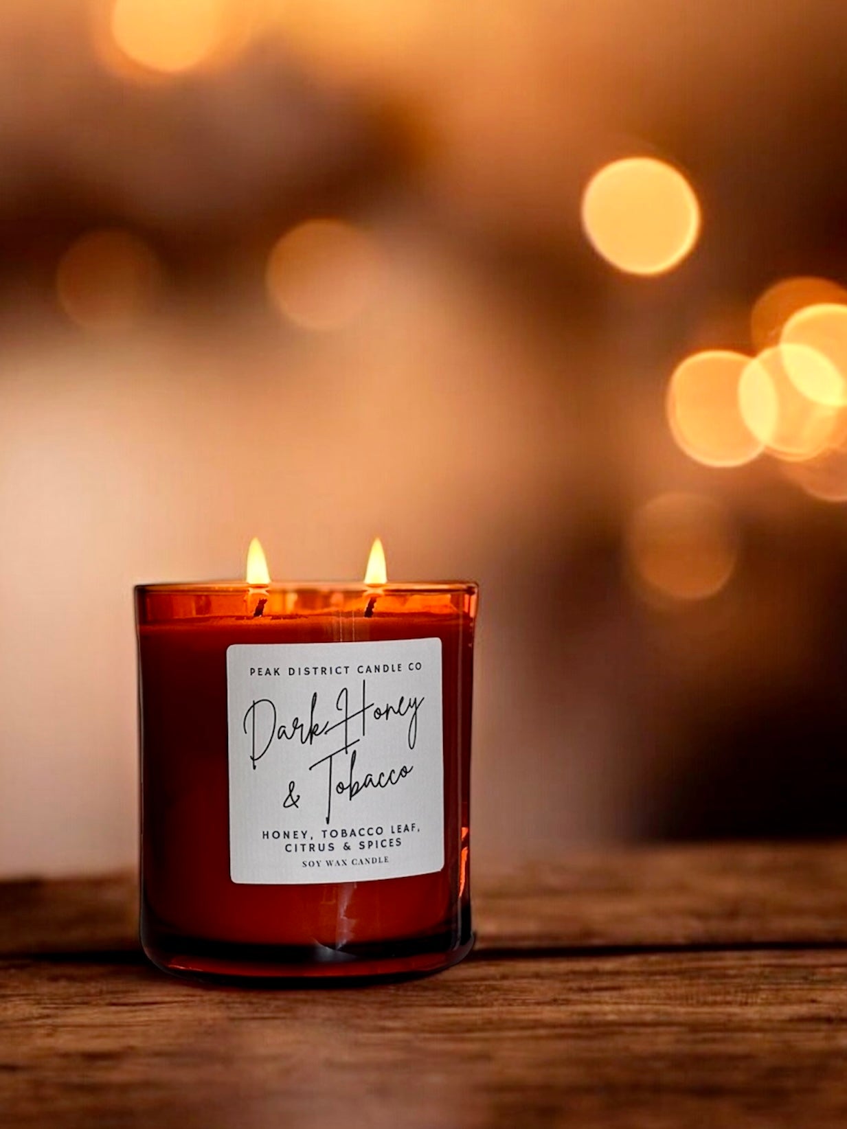 Dark Honey & Tobacco Double Wick Candle