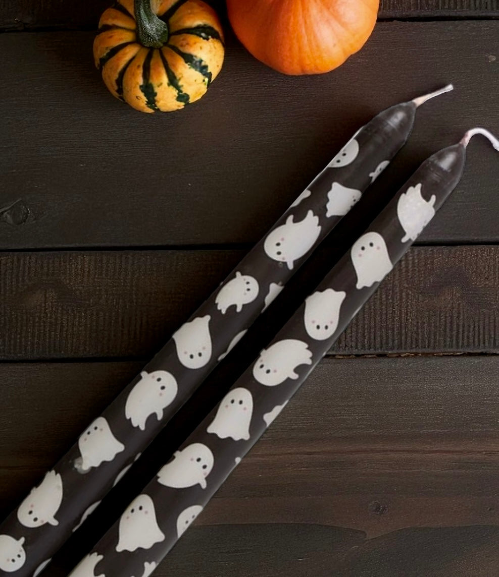 Spooky Pair of Dinner Candles