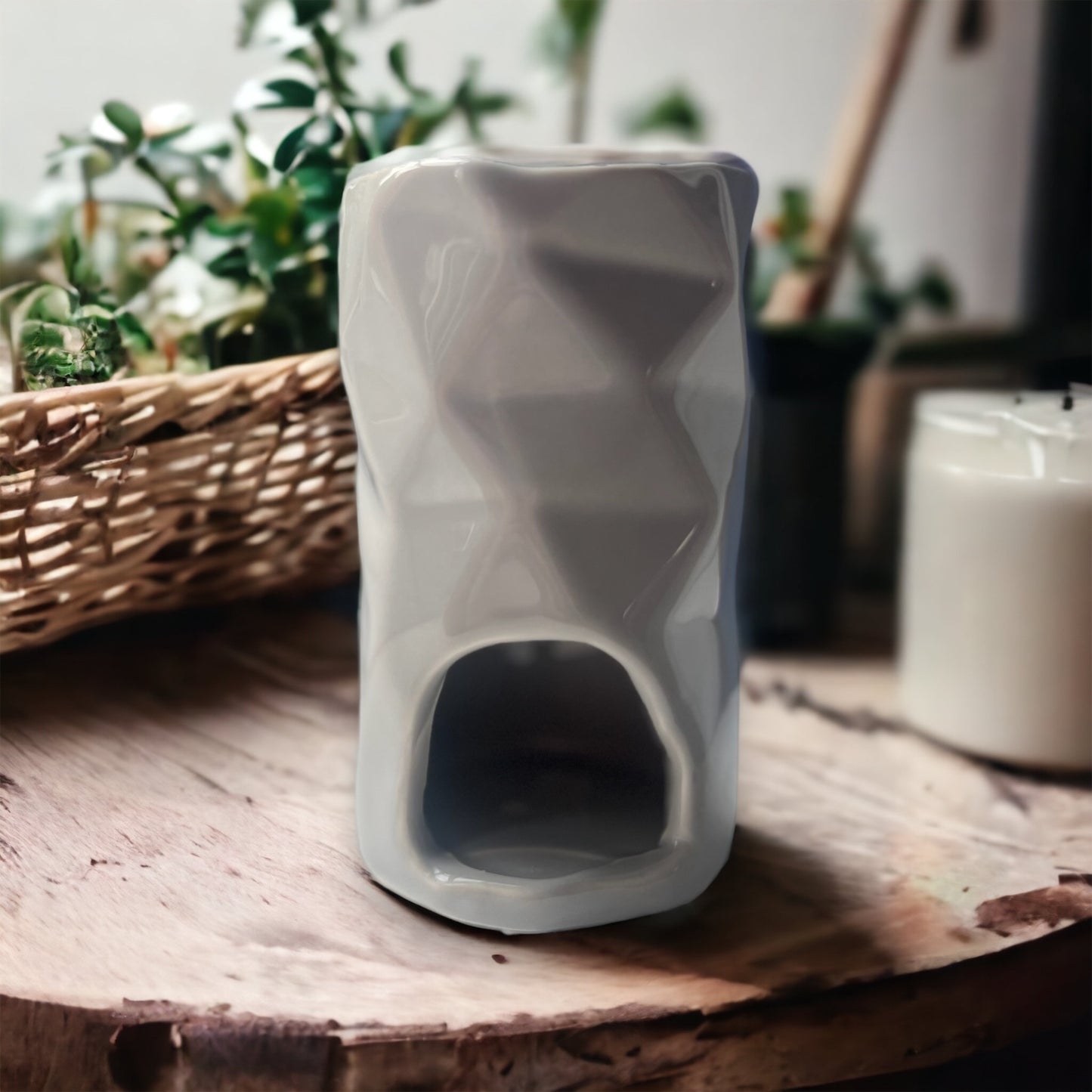 Grey abstract ceramic Wax Burner
