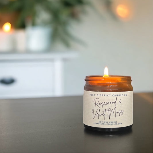 Rosewood & Velvet Moss Mini Soy Candle