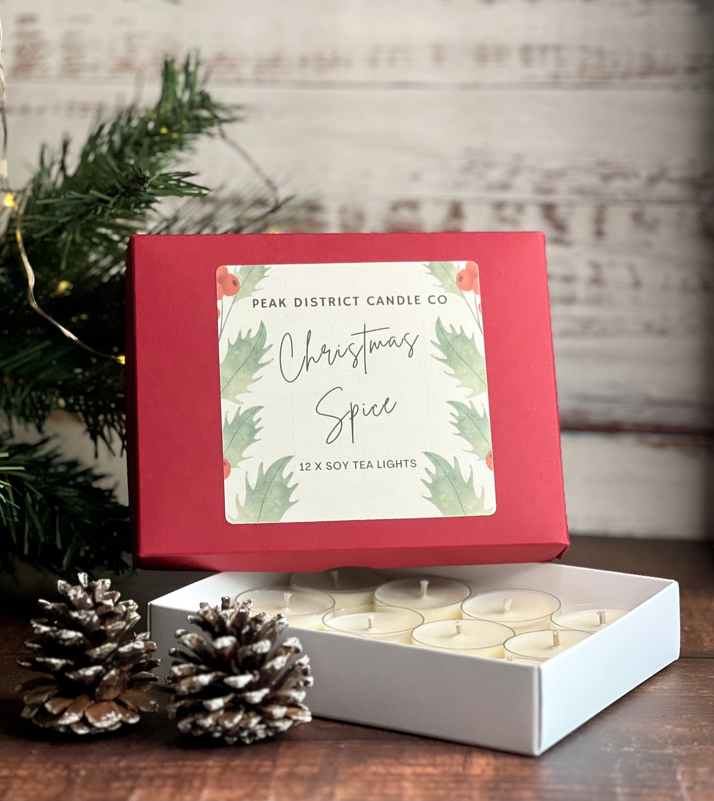 Christmas Spice Box of 12 x Soy Tea Lights