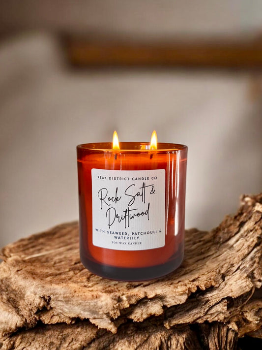 Rock Salt & Driftwood Double Wick Candle