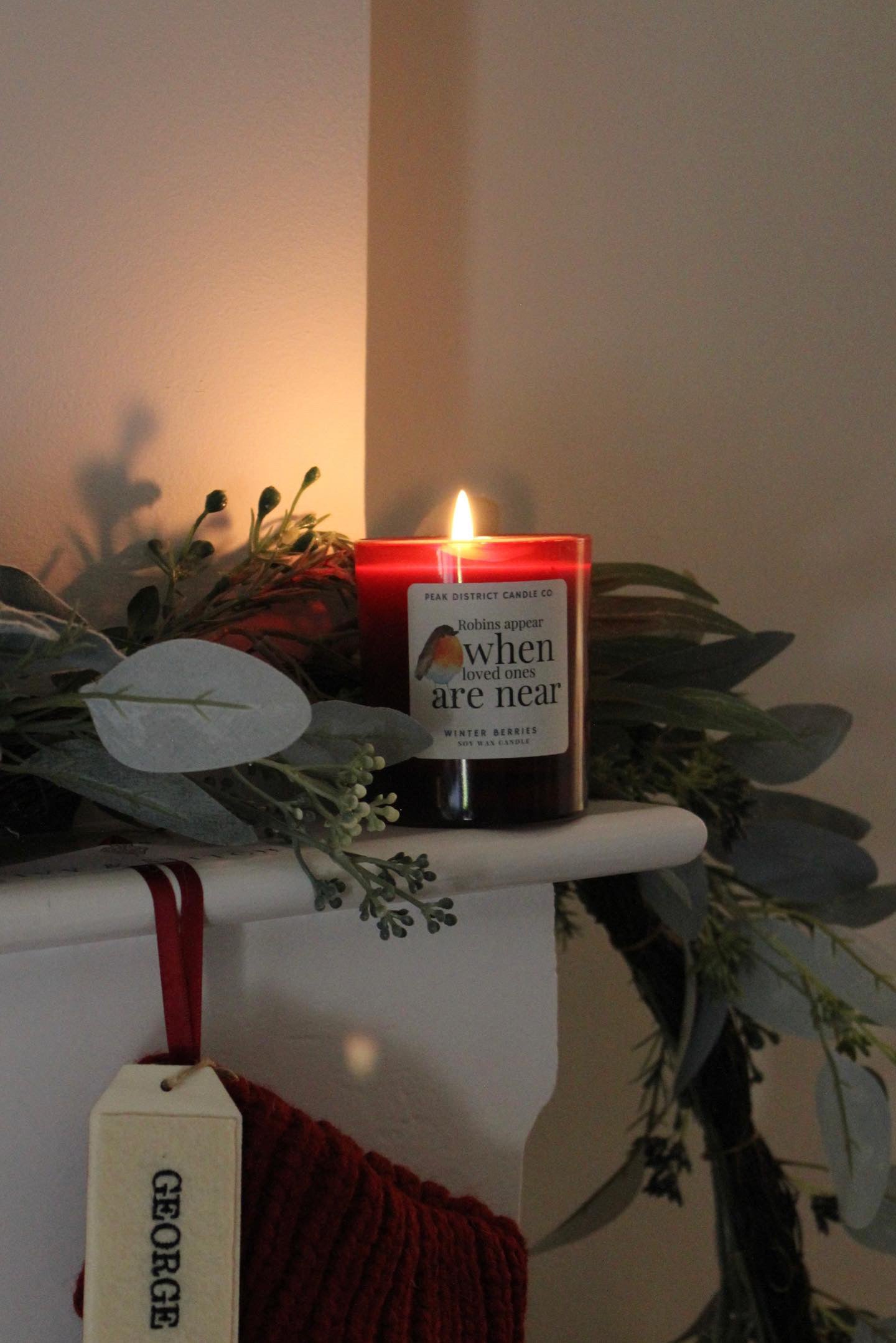 “Robins Appear…” Winter Berries Candle