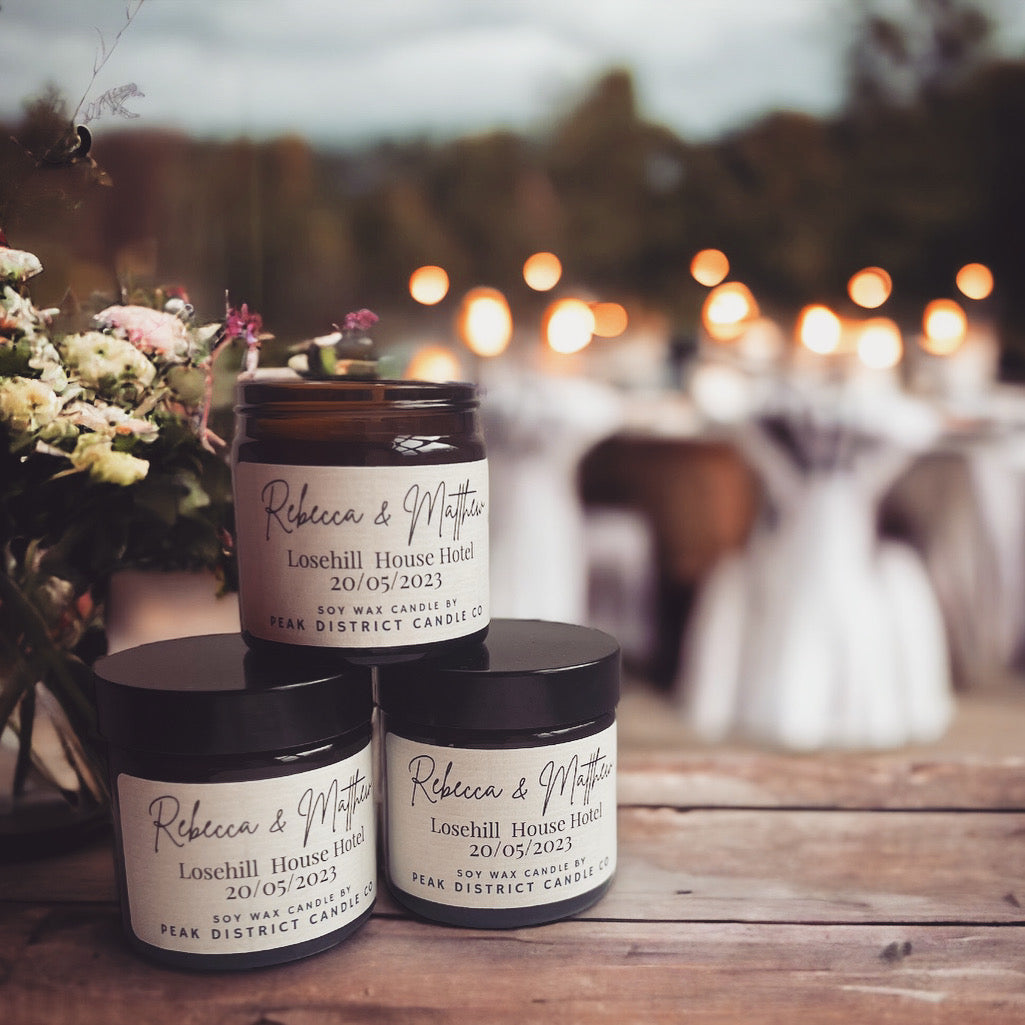 Personalised Wedding Favour Candles