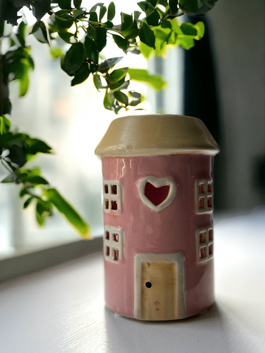 Ceramic Pink House Wax Burner