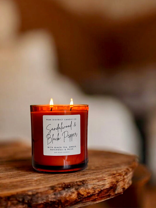 Sandalwood & Black Pepper Double Wick Candle