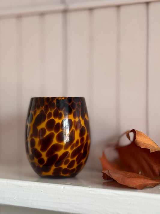 Log Fire - Large Leopard Jar
