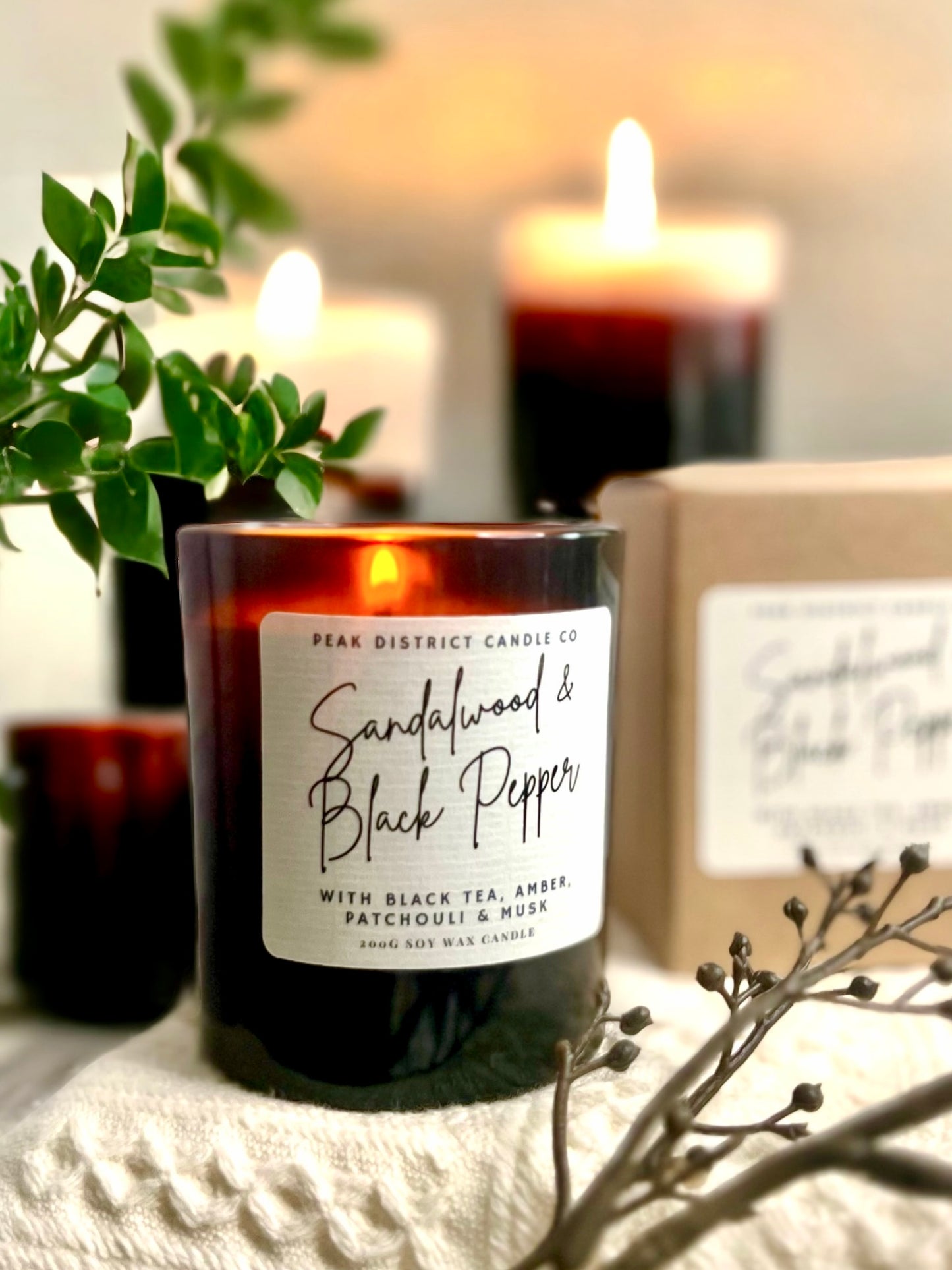 Sandalwood & Black Pepper Soy Candle