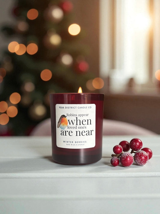 “Robins Appear…” Winter Berries Candle