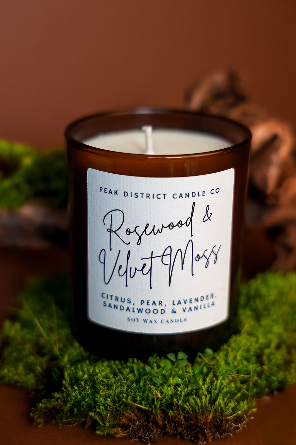 Rosewood & Velvet Moss Candle