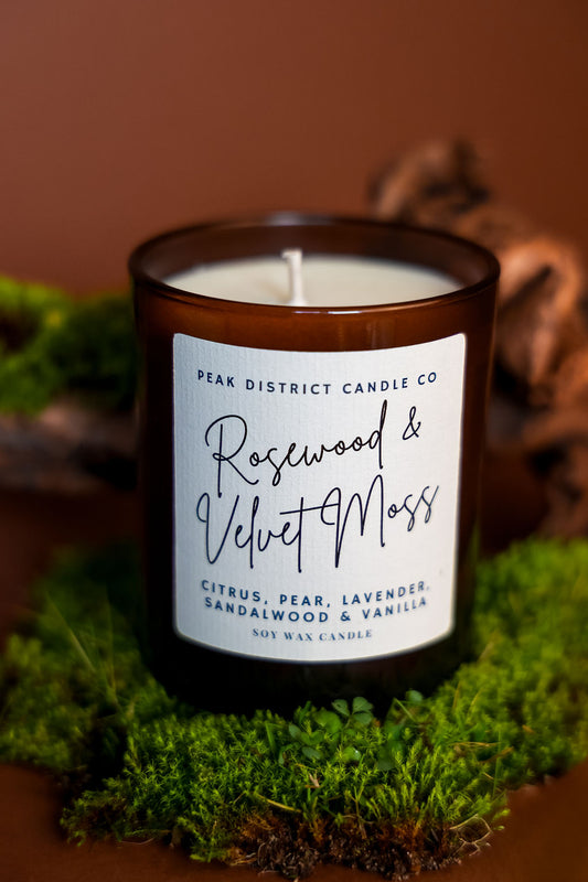Rosewood & Velvet Moss Candle