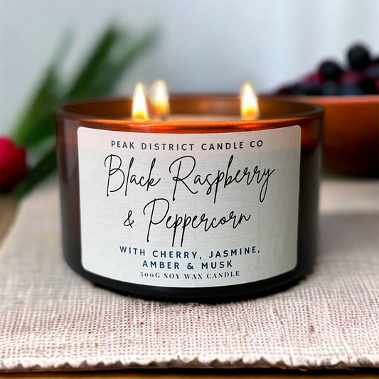 Black Raspberry & Peppercorn Triple Wick Soy Candle
