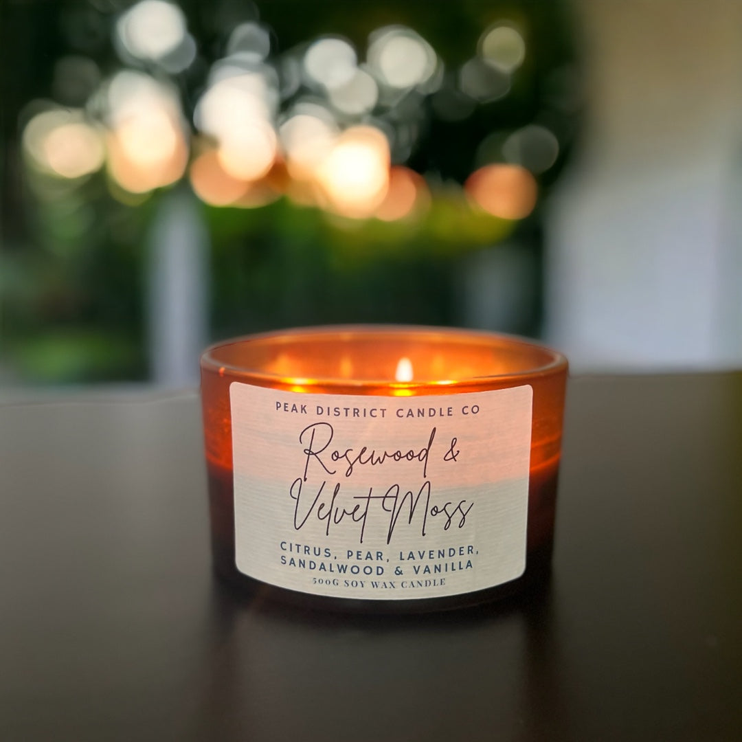 Rosewood & Velvet Moss Triple Wick Soy Candle
