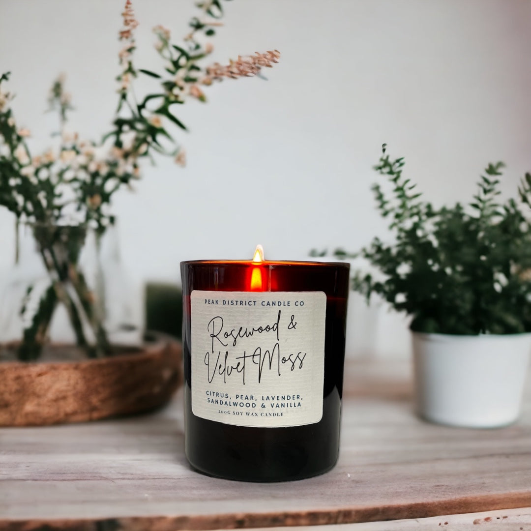 Rosewood & Velvet Moss Soy Candle