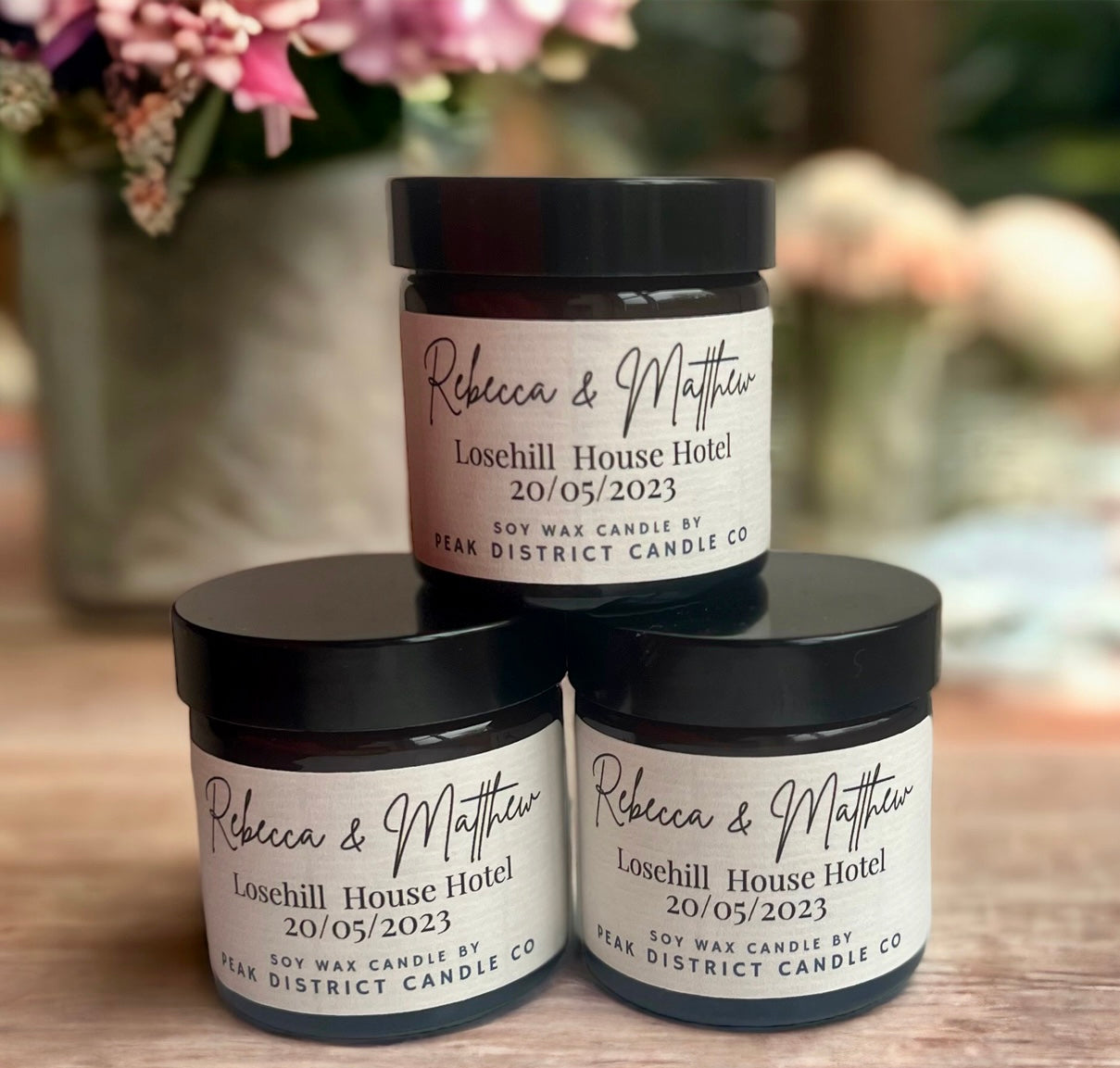 Personalised Wedding Favour Candles